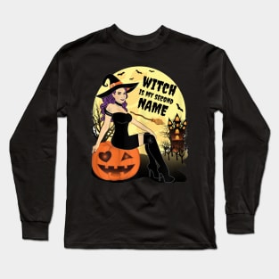 Witch Is My Second Name Halloween Long Sleeve T-Shirt